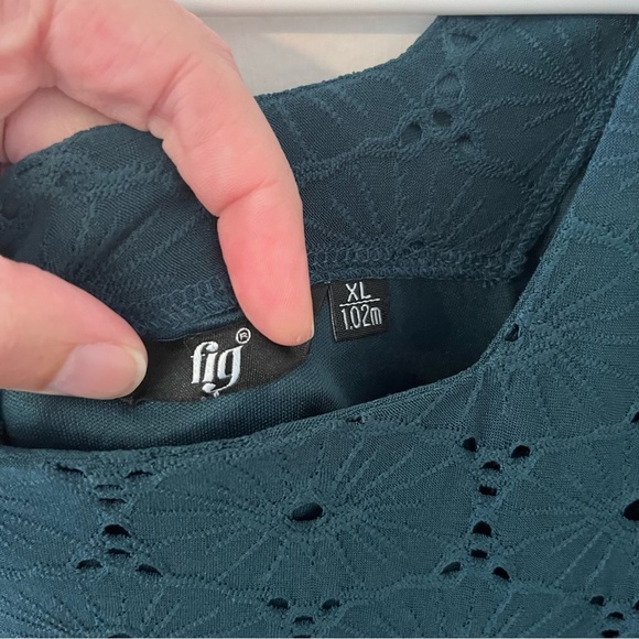 Fig Green Eyelet Dress Womens XL - Picture 4 of 11